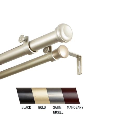 Central Design Cillo 1 in. Double Curtain Rod; 120-170 in. - Light Gold 100-68-993-D